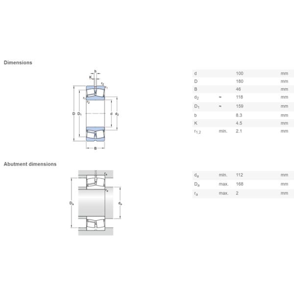 FAG 22220 Self Aligning Spherical Roller Bearing Brass Cage for Cement And Mining Machinery