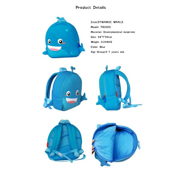 Top quality Neoprene Cute toddler backpack kindergarten School Hiking Bag for children