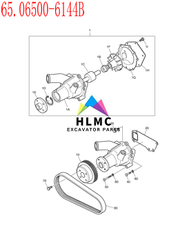 Excavator Engine Spare Parts 65.06500-6144B DH225-7 DB58T Water Pump Retail