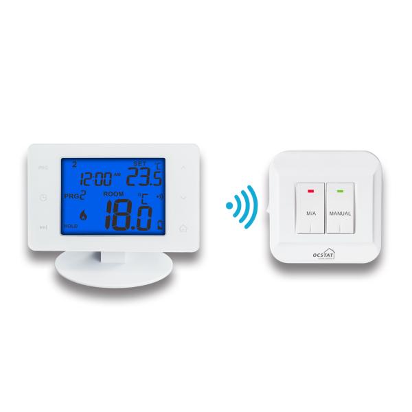Thermostat d'ambiance sans fil programmable ST27RF 230V 6A pour chauffage de l'eau
