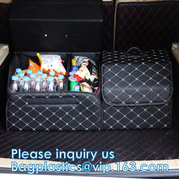 Storage Container, Waterproof Pu Leather Storage Box Car Trunk Organizer, Automotive Consoles & Organizers