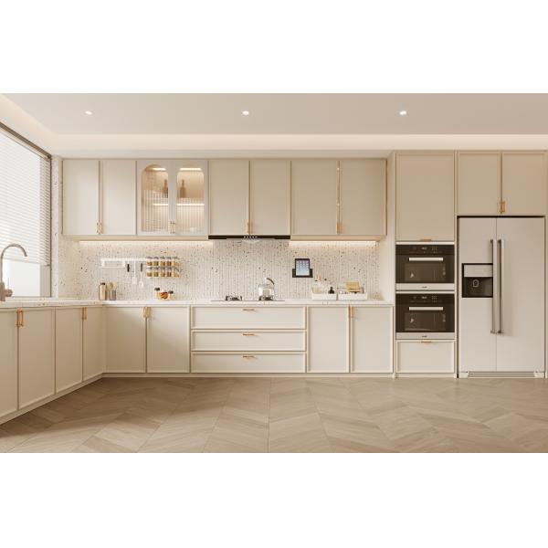 Customized Countertop Modern Kitchen Cabinet Bathroom Vanities Equipped with DTC Hardware Accessories Sleek Modern Style