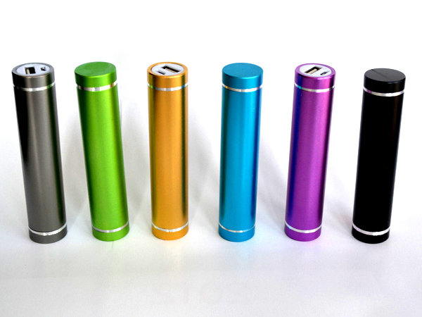 2600mAh Aluminum Lipstick Power Bank Cylinder Portable Charger 18650 Battery