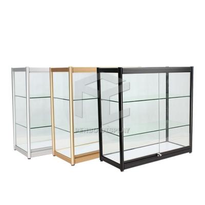 alliage titanique de haut étalage en verre faisant le coin d'affichage de 900mm avec la lumière de 2Pcs LED
