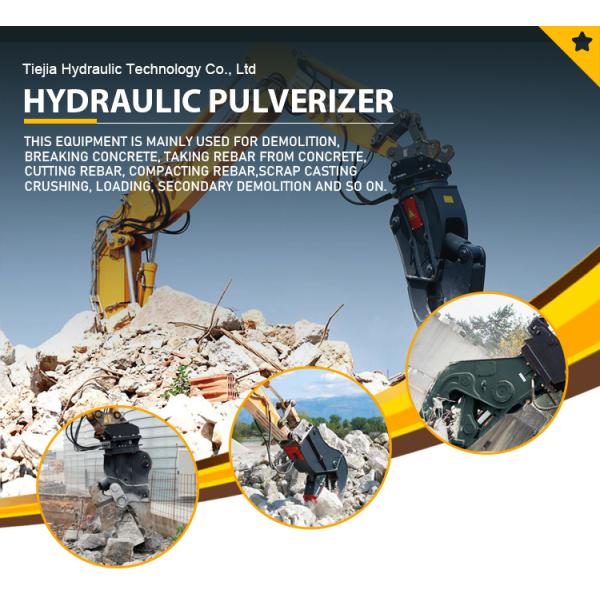 10t 20t 30t 40t Excavator Attachments Hydraulic Concrete Crusher Demolition Pulverizer