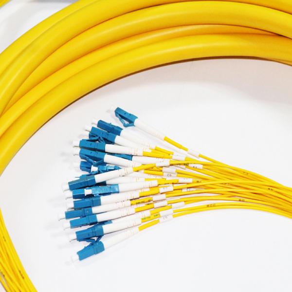 24 Cores Pre Terminated Fiber Optic Cable D4 To LC UPC Pre Installed Multiple