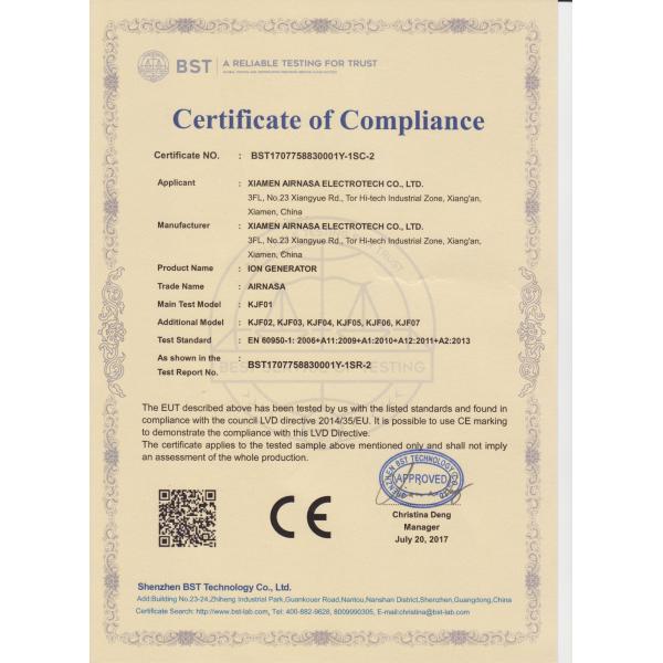 Выходное высокое напряжение -7500V±500V AC 220V 3 группы генератор отрицательных ионов AIR KJF01-03