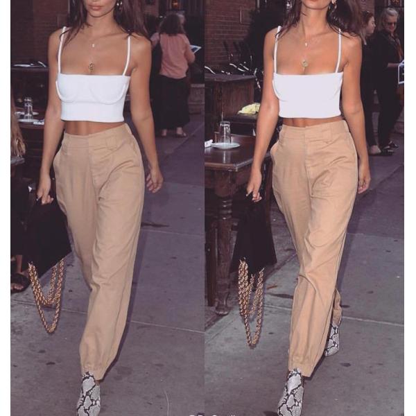 Гостиная спорт сплошного цвета одежды моды женщин задыхается талия широкой ноги высокая с цепями