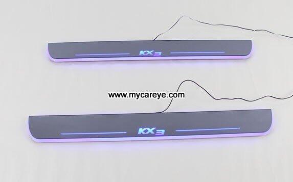 Kia KX3 Car accessory stainless steel scuff plate door sill plate light LED