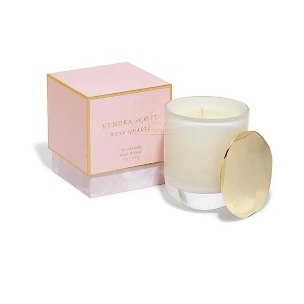Paperboard Pink Luxury Candle Packaging Boxes With Ribbon 8.5x8.5x9.5cm