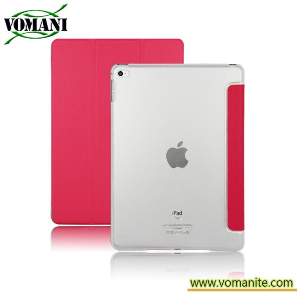PU Leathe case for ipad Air2. three fold skin cover for tablet PC