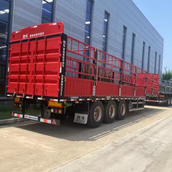 40FT 3 Axle 60 Ton 13m Customized Sidewall Cargo Transporting Fence Semi Trailer