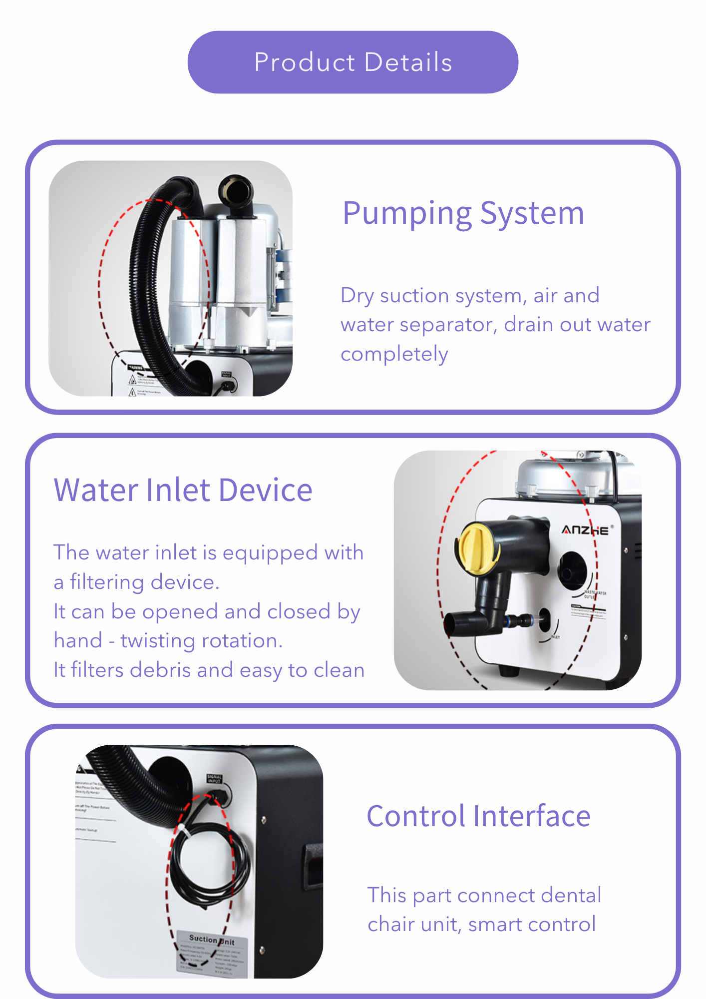 Dental Clinic Oral Strong and Weak Suction Unit Dentist Operation VacuumPump Machine