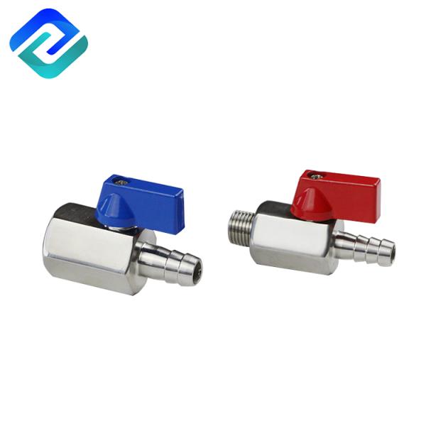 1000psi SS Mini Ball Valve Male Female 12mm ISO Hose Bar