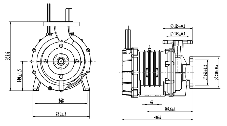OWP-BL37KH-A3 37kW Compact Permanent Magnet Canned Liquid Cooling Pump for CDU In-Row