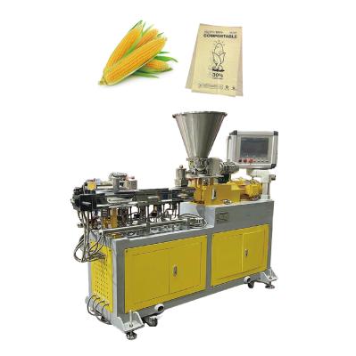 Plastic Extruder Factory Twin Screw Plastic Granulator For Biodegradable PP PE Corn Starch Calcium Powder
