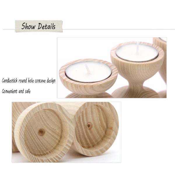 Décoration Chandelier en bois de cendres/ porte-bougies en bois naturel