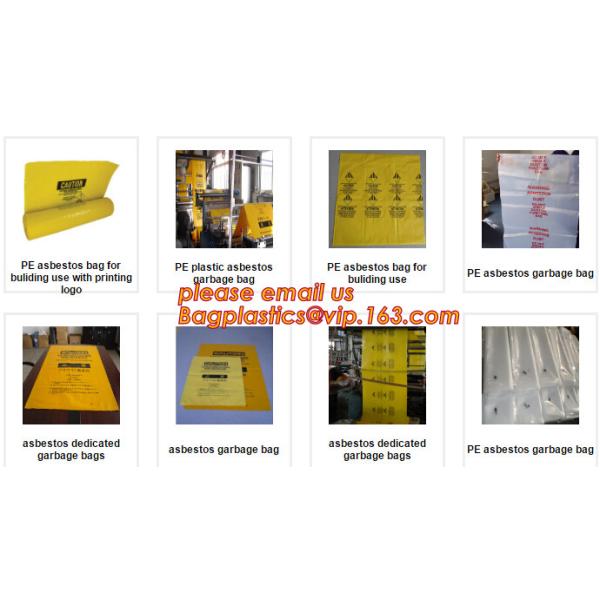 PE asbestos waste bags, Disposal Plastic Bag for Construction Waste, rubbish bag for asbestos fibers, bagplastics, bagea