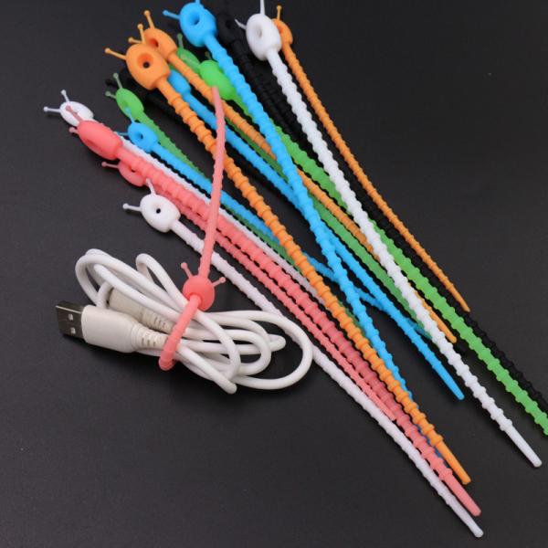 Adjustable Silicone Rubber Supplies Cable Straps Removable Reusable