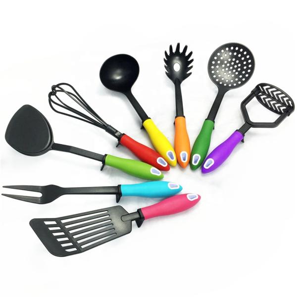 Cookking Nylon Plastic Colorful Kitchen Utensils Set for Home Kitchen Appliances