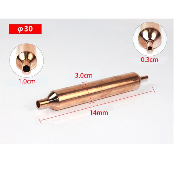 Vacuum Copper Refrigerator Dryer Filter 30mm Diameter Big Size Cooling