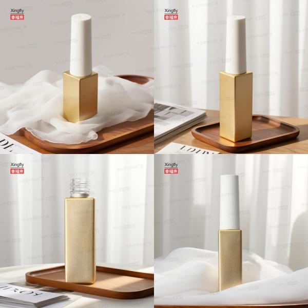 8ml Gel Nail Polish Bottle With Electroplated Cap Brush For Nail Polish Oil