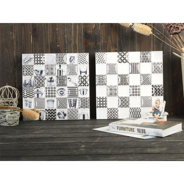 300х300 мм устойчивая к царапинам энкаустическая керамическая деревенская плитка для гостиной и прочная стена плитка для спальни белая и черная