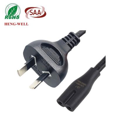 RCM SAA Cabos de alimentação de 7,5 A 250 V para instalações interiores com conector SAA 2PIN e conector C7/C17