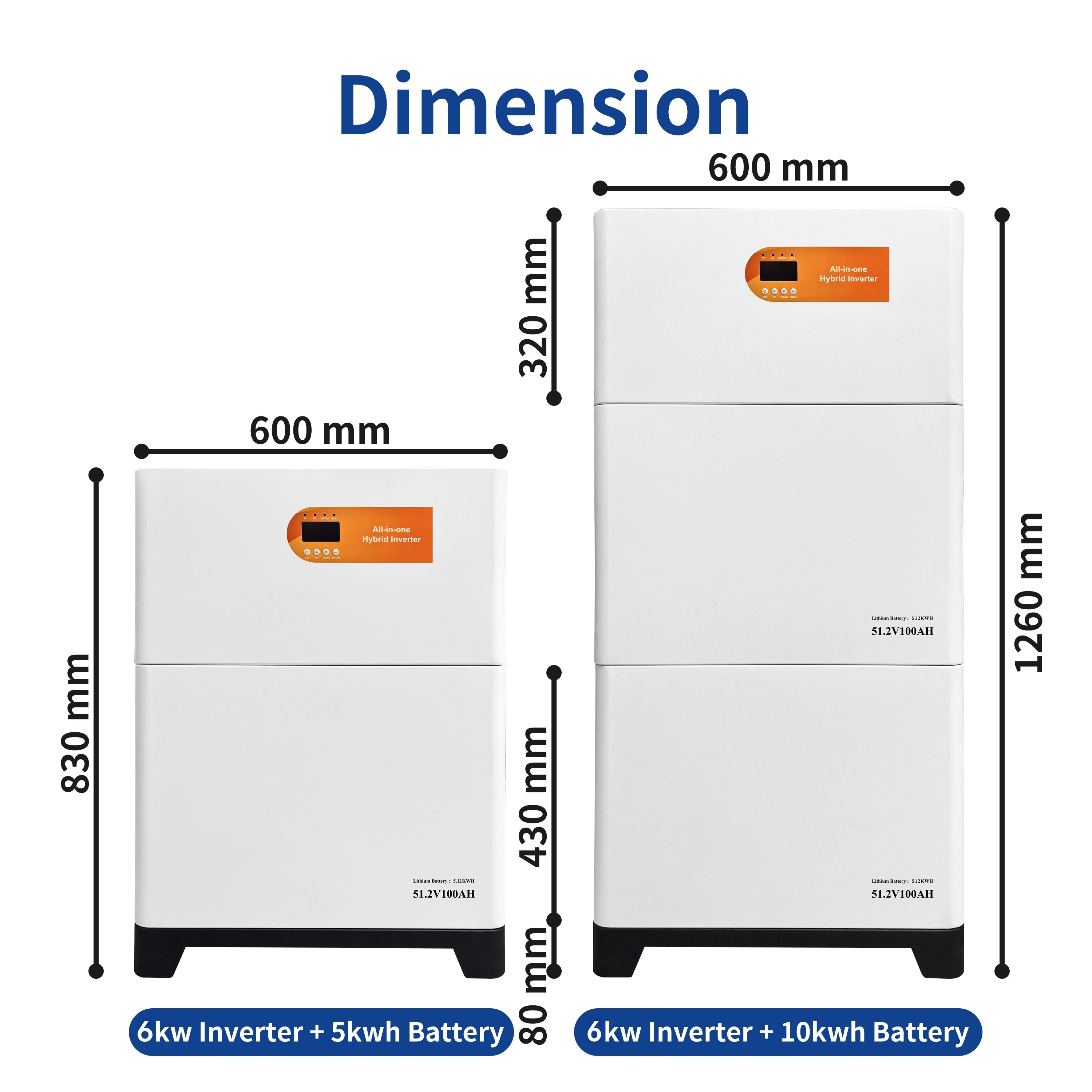 6kW Vertical Stacked Solar Storage System 51.2V LiFePO4 Expandable Home Solar Energy Backup Power