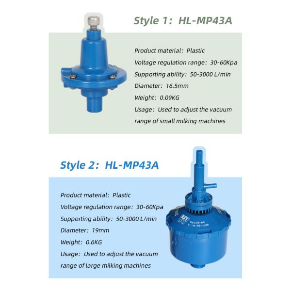 Milking Machine Parts Vacuum Regulator with 30-60Kpa Measuring Range