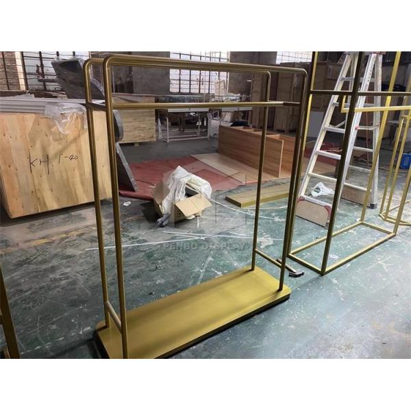 201/304 Steel Electroplated Clothing Shop Display Furniture Racks T5 Lighting