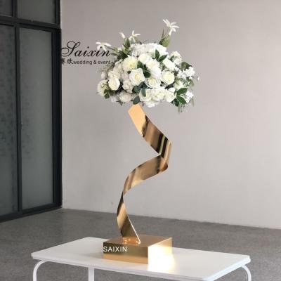 ZT-364 bola de flores casamento metal ouro está em pé de flores para peças centrais da mesa