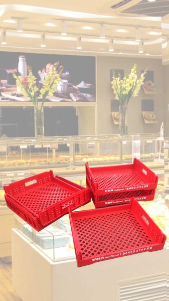 Uso alimentar 550*480*130mm Caixas de pão de plástico estilo malha Melhor escolha para negócios