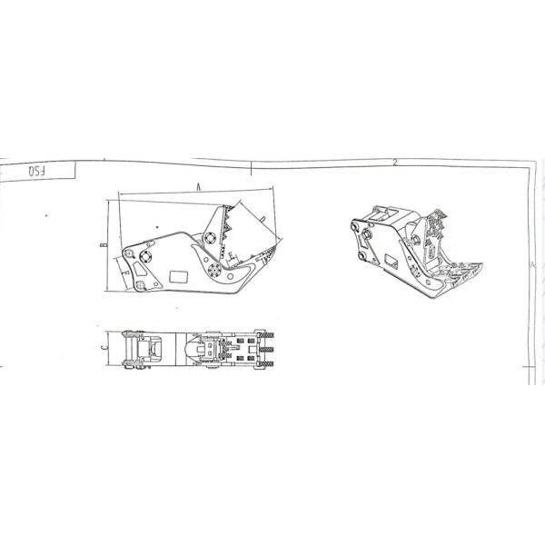 Hydraulic Shear Excavator Attachments 10-15 Ton for Concrete Cutting Demolition