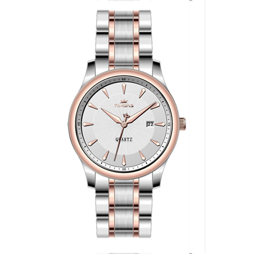 Steel Strap Watches For Men , Silver Stainless Steel Watch Calendar