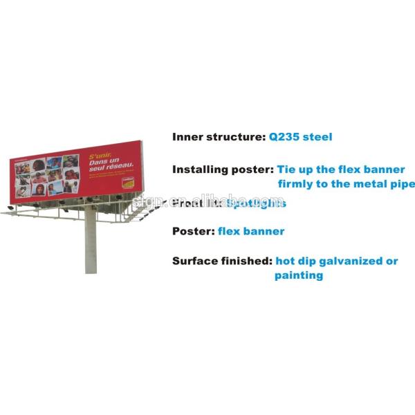 Three faces outdoor steel billboard advertisement