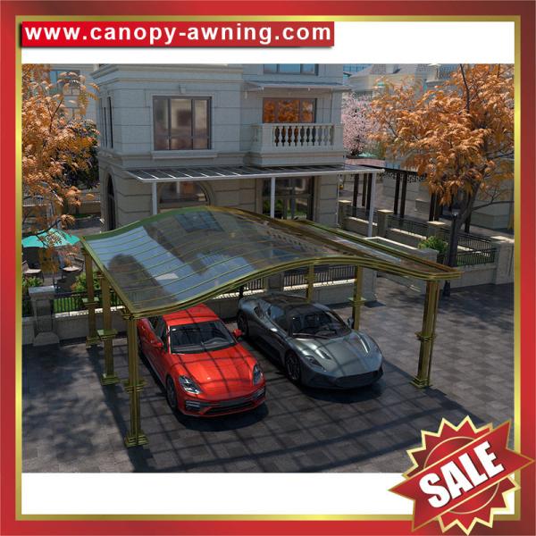 luxury rome style backyard polycarbonate aluminium park double cars shelter canopy awning cover carport for sale