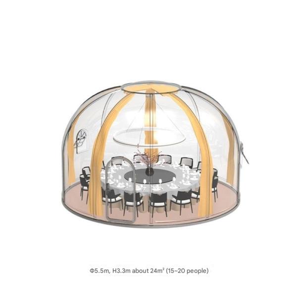 Transparent Extended Star Room Bubble House as Fire Protection for Camping and Moisture/Sun Protection