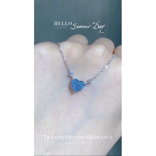 Блю Лаб создал бриллиантовый подвесный ожерелье 1.51ct Heart Cut GRC Certified