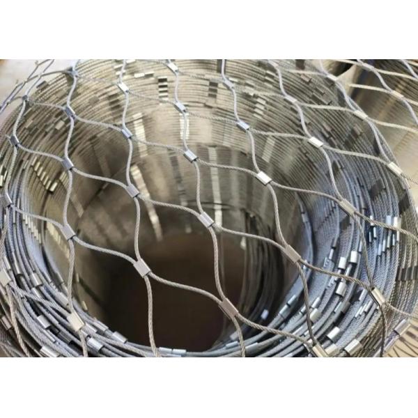 SS304 Stainless Steel Rope Mesh 100MM For Water Pollution Control Fence