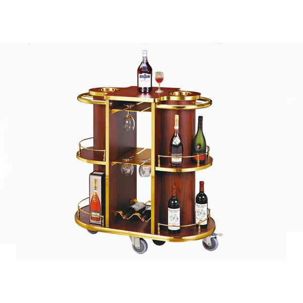 2 полки чернят деревянное оборудование обслуживания вагонетки вина роскошного отеля ликера/напитка комнаты