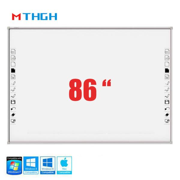 86 Inch Smart Interactive Whiteboard with 10-Point Touch and Android/Windows10 Support