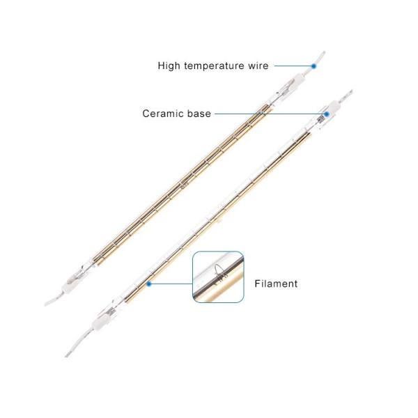 600W 230V R7S lámpara de calefacción de cuarzo recubierta de oro
