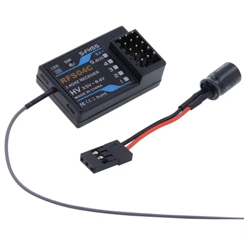AGFRC RFS04C 8.4V Compatible Futaba S-FHSS Dual-antenna 4CH+SBUS 7.3g Light Weight Receiver Module For Car /Buggy
