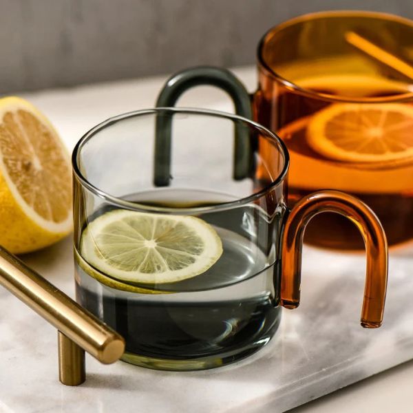 Classic Design 350ML Single Wall Glass Mug High Borosilicate Glass Cup With Handle