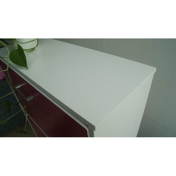 Rose Red Wooden Home Shoe Cabinet 3 Tier Flip Drawers With PVC Handle