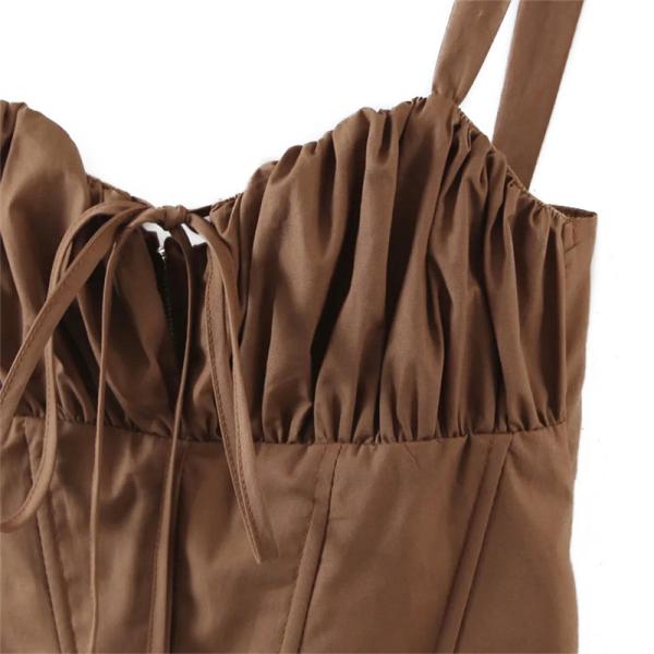 Футболка винтажной старшей светлой роскошной фальшивки темного Брауна костюма слинга темперамента двухкусочная