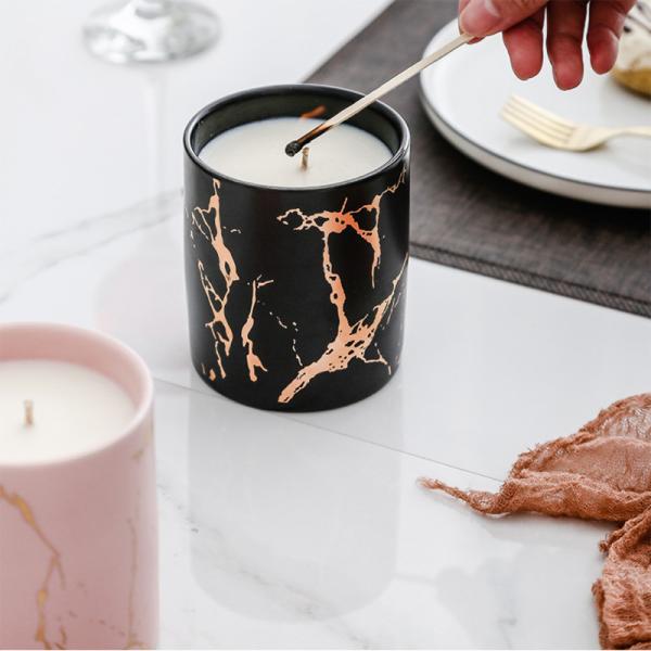 Home Decoration Scented Soy Candles Natural Scented Candles Marble Candle Jar With Lids
