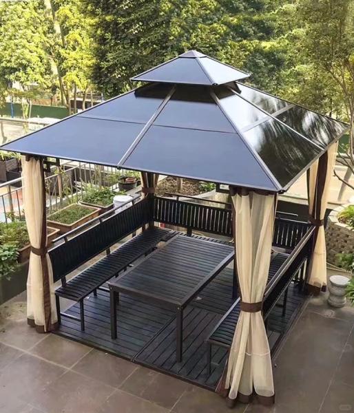 Roof Pavilion Aluminum hardtop galvanized metal High quality garden Modern luxury