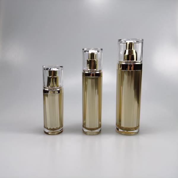 30ml 50ml 110ml Cylinder Acrylic Gold Emulsion Bottle with Pump Sprayer Sealing Type